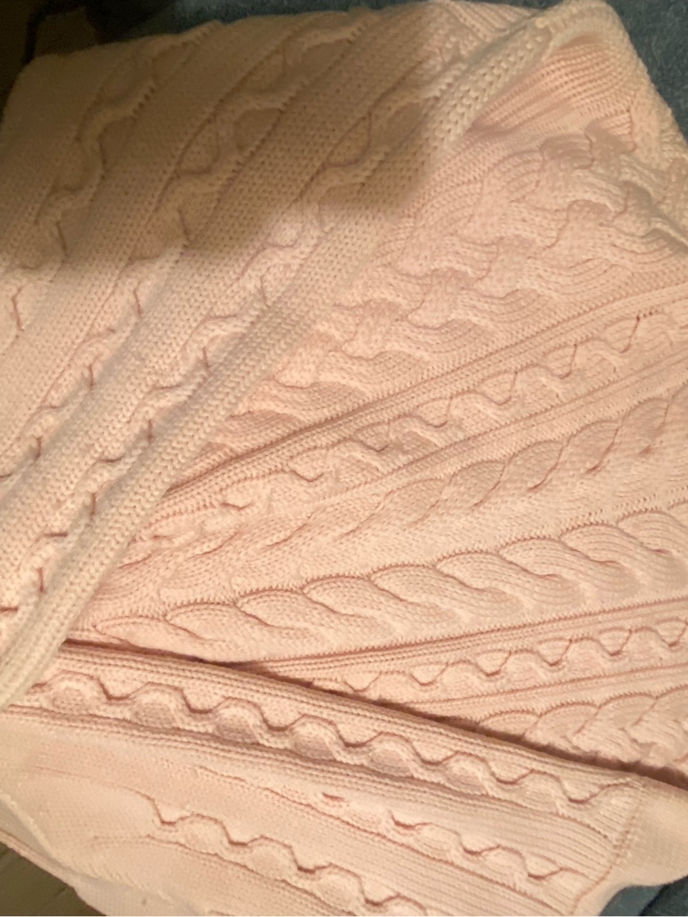 Women’s Pink Cable Knit Sweater - Classic Soft Pullover - Picture 2 of 3